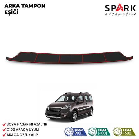 Peugeot Partner Tepee 2015-2018 Yıl Aralığı Uyumlu Arka Tampon Eşiği Parlak