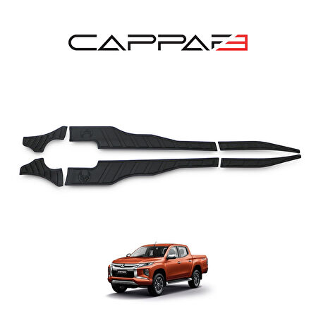 Mitsubishi L200 2019- Yılı ve Sonrası Uyumlu Yarasa Kapı Kaplama 6 Parça