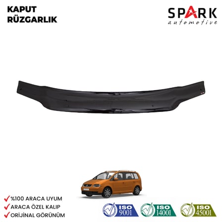 Volkswagen Touran 2003-2006 Yıl Aralığı Uyumlu Kaput Rüzgarlığı 3mm