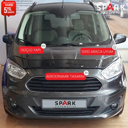 Ford Courier 2018-2023 Yıl Aralığı Uyumlu Kaput Rüzgarlığı 3mm