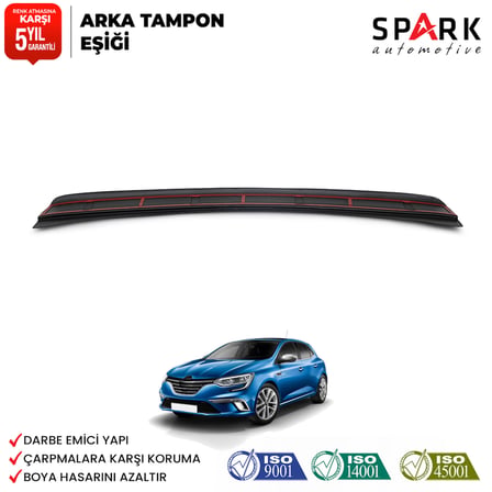 Renault Megane 4 2016- Yılı ve Sonrası Uyumlu Arka Tampon Eşiği Mat