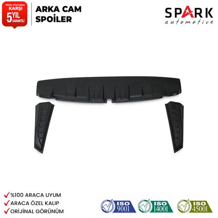 Dacia Duster 2010-2017 Yıl Aralığı Uyumlu Arka Cam Spoyler 3 Parça
