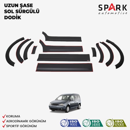 Volkswagen Caddy 2004-2010 Yıl Aralığı Uyumlu Uzun Şase Sol Sürgü Dodik Seti 12 Parça
