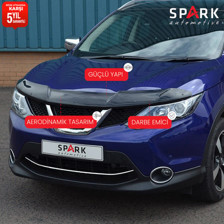 Nissan Qashqai 2014-2016 Yıl Aralığı Uyumlu Kaput Rüzgarlığı 3mm