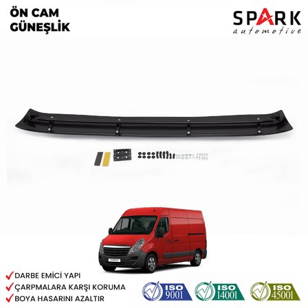 Opel Movano 2010-2019 Yıl Aralığı Uyumlu Ön Cam Güneşlik