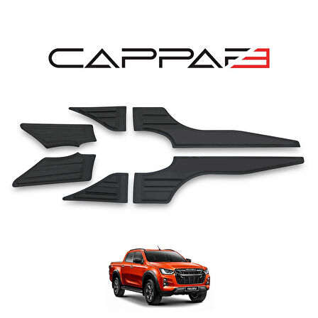 Isuzu D-Max 2020- Yılı ve Sonrası Uyumlu Yarasa Kapı Kaplama 6 Parça 