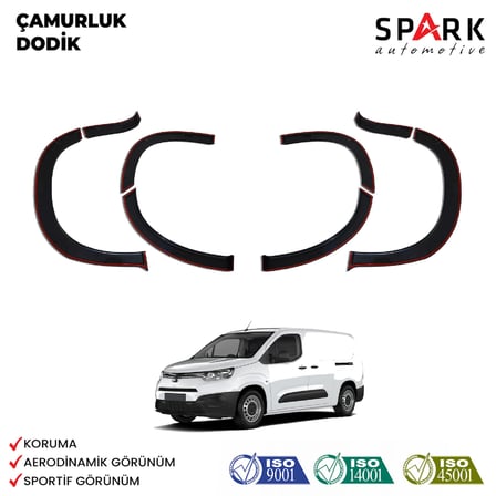 Toyota Proace City 2019- Yılı ve Sonrası Uyumlu Çamurluk Dodik 8 Parça