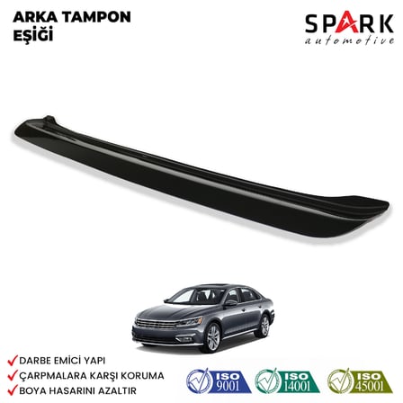 Volkswagen Passat 2015- Yılı ve Sonrası Uyumlu Arka Tampon Eşiği Parlak