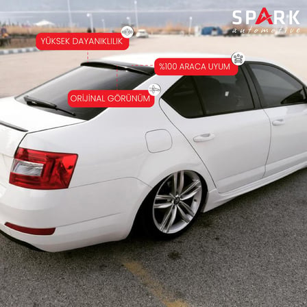 Skoda Octavia 2013 Yılı Ve Sonrası Uyumlu Arka Cam Üstü Spoyler 