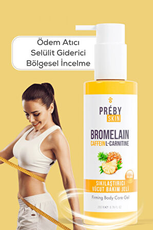 Bromelain, Kafein ve LCarnitine İçeren Sıkılaştırıcı Vücut Bakım Jeli