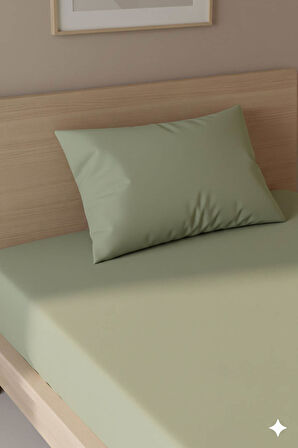 %100 Pamuk Ranforce Premium Tek Kişilik Çarşaf Seti - Yeşil