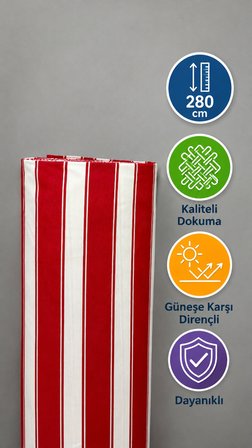 Favora Çadır Bezi Su Geçirmez Branda Kumaşı 4 Metre - Kırmızı