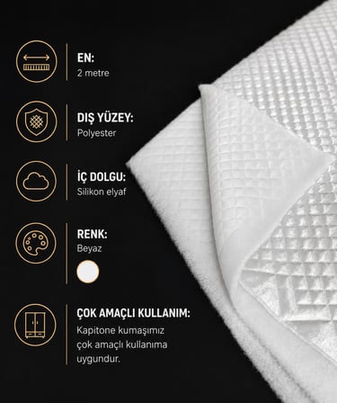 Favora Kapitone Ağaç Kabuğu Dikişli Kumaş 1 Metre – Beyaz