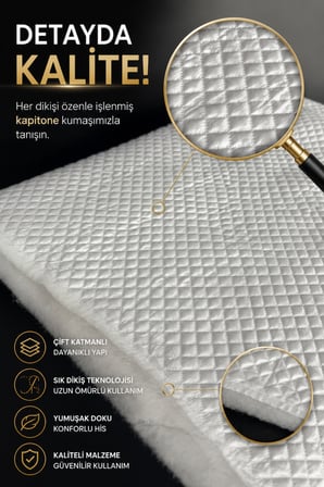 Favora Kapitone Ağaç Kabuğu Dikişli Kumaş 3 Metre – Beyaz