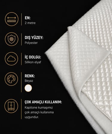 Favora Kapitone Ağaç Kabuğu Dikişli Kumaş 4 Metre – Krem