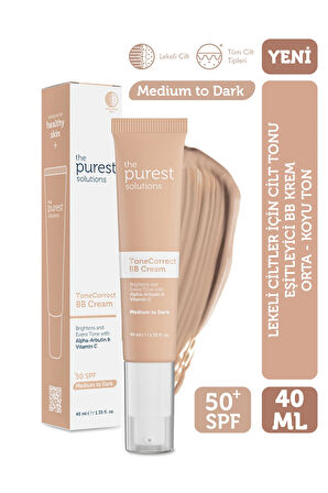 Lekeli Ciltler İçin Cilt Tonu Eşitleyici BB Krem ,SPF 50 + 40 ml – Orta / Koyu Ton