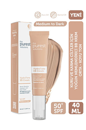 Kuru ve Karma Ciltler İçin Yoğun Nemlendirici BB Krem, SPF 50 + 40 ml – Orta / Koyu Ton
