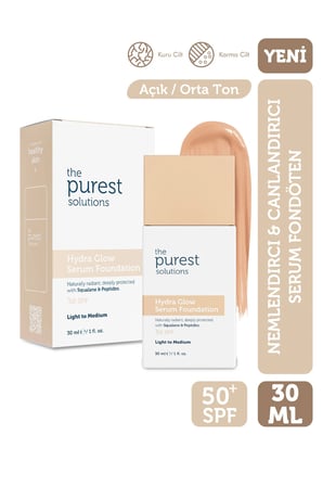 Nemlendirici & Canlandırıcı Serum Fondöten SPF 50+, 30 ml – Açık / Orta Ton
