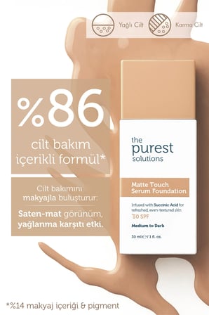 Sebum Dengeleyici & Matlaştırıcı Serum Fondöten SPF 50+, 30 ml – Açık / Orta Ton