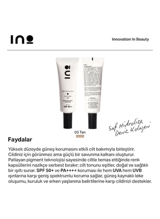 Ino Güneş Kremi  SPF50+ Sunscreen03Tan