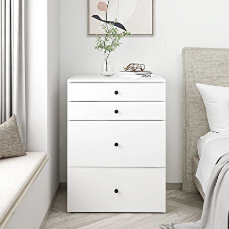 Luna Gizli Puflu Led Aynalı Makyaj Masası - Beyaz