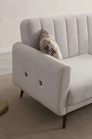 Bona 3+1 Berjer Koltuk Takımı Bej (Valebo-03-Valebo-06) Ceviz Ayak