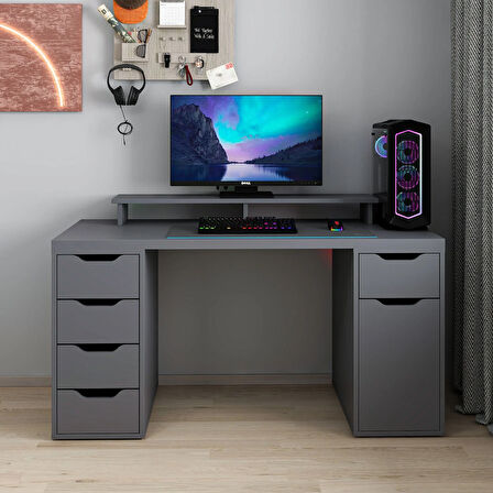 Alen 150 Cm 5 Çekmeceli Dolaplı Çalışma & Oyuncu Masası - Antrasit