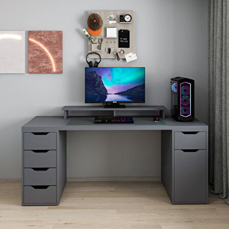 Alen 180 Cm 5 Çekmeceli Dolaplı Çalışma & Oyuncu Masası - Antrasit