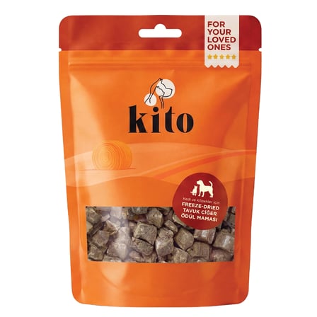 Kito Freeze Dried Tavuk Ciğer Ödül Maması 30 gr (Kediler ve Köpekler için)