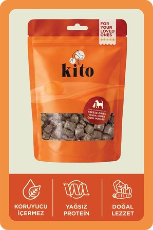 Kito Freeze Dried Tavuk Ciğer Ödül Maması 30 gr (Kediler ve Köpekler için)