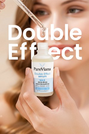 Double Effect Serum 30ML – AHA-BHA + Niacinamide + Hyaluronik Asit – Aydınlatıcı, Gözenek Sıkılaştırıcı, Ton Eşitleyici