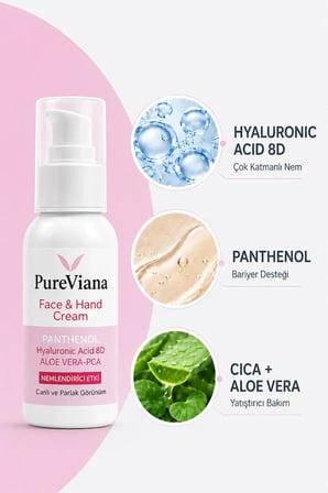 Nemlendirici Yüz Kremi 60ml – Hyaluronik Asit 8D + Aloe Vera + Cica – Bariyer Onarıcı, Yatıştırıcı
