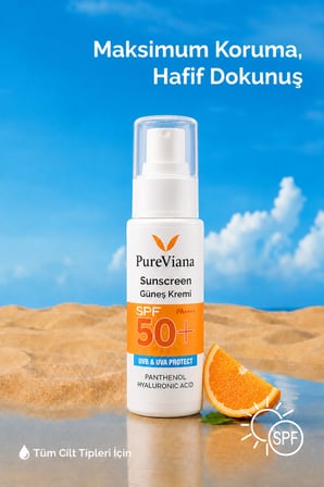 Güneş Kremi Spf 50+ Pa++++ 50ML – Yüksek Koruma, Nemlendirici, Leke Karşıtı, Cilt Tonu Eşitleyici – Yeni Nesil Filtreli