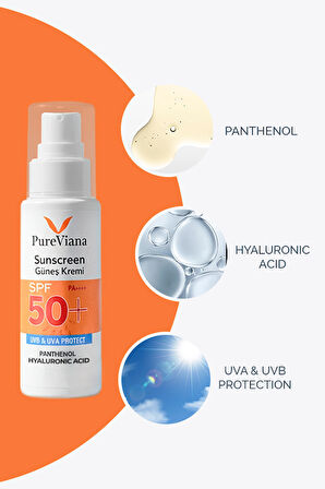 Güneş Kremi Spf 50+ Pa++++ 50ML – Yüksek Koruma, Nemlendirici, Leke Karşıtı, Cilt Tonu Eşitleyici – Yeni Nesil Filtreli
