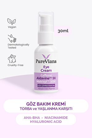 Göz Kremi 30ML – Kafein + Peptit + Hyaluronik Asit – Morluk, Göz Altı Torbası ve Kırışıklık Karşıtı