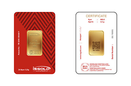 İsgold 2,5 Gram Altın 24 Ayar (0.995) Külçe Altın