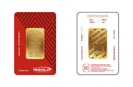 İsgold 5 Gram Altın 24 Ayar (0.995) Külçe Altın