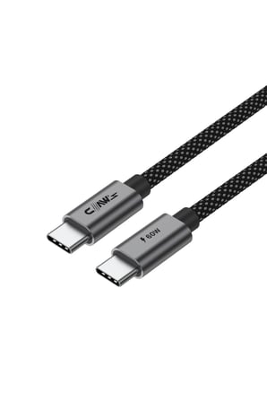 VOLTLINK C60 USB-C to USB-C 60W Hızlı Şarj ve 480 Mbps Veri Aktarım Silikon Örgülü Kablo 2 Metre (Siyah)