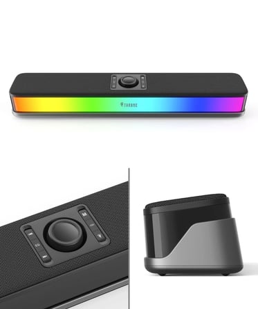 Harmony V2 RGB Gaming Soundbar – 14W Bluetooth Hoparlör – USB + Type-C – 6 Ses Modu-Siyah
