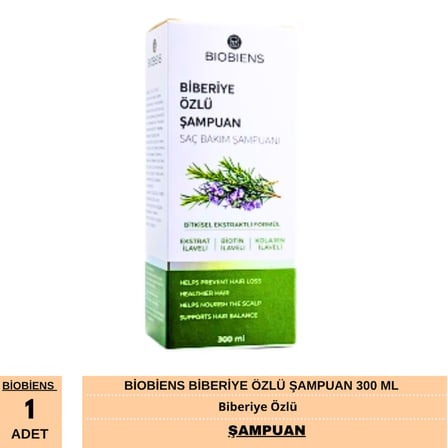 Biobiens Biberiye Özlü Şampuan 300 ML