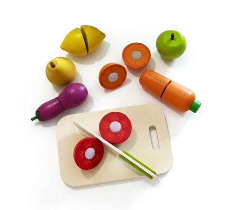 Hobby House 17 Parça Kesilebilir Ahşap Meyve Sebze Oyuncak Seti