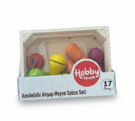 Hobby House 17 Parça Kesilebilir Ahşap Meyve Sebze Oyuncak Seti