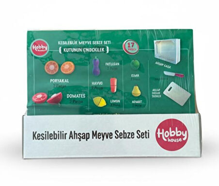 Hobby House 17 Parça Kesilebilir Ahşap Meyve Sebze Oyuncak Seti