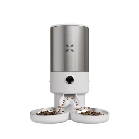 Xenon Smart Akıllı Mama Kabı (Kameralı) & Çift Kase Kiti | Paslanmaz Çelik, 5L, BPA Free, Sesli Görüş Destekli