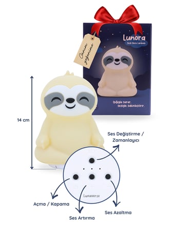 Lumaverse Lunora Beyaz Gürültü Makinesi | Bebek Uyku Cihazı | 7 Ses 9 Renk | Gece Lambası