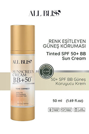 50+ SPF BB Güneş Kremi 50 ml – Renk Eşitleyici, Nemlendirici, Ton Dengeleyici 