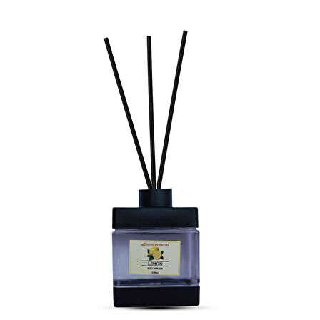 Limon Ferahlığı Çubuklu Oda Kokusu 100 ml – Dekoratif Plastik Şişe - Reed Diffuser
