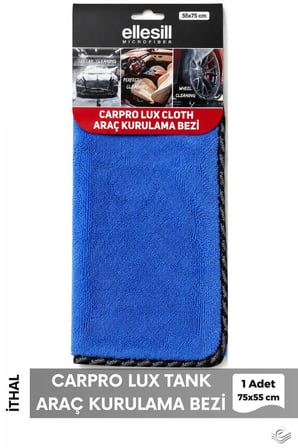 CarPro Mavi Araç Kurulama Havlusu Twisted Tank Bezi 75x55 cm - (1 Adet)