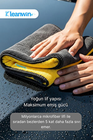 AquaMax Mikrofiber Bez, 800 GSM Oto Kurulama Havlusu, 50x70 cm Araç Yıkama ve Cam Temizlik Bezi
