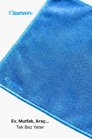Velora Mavi Kadife Mikrofiber Bez 40x40Cm 400 GSM – Ev, Mutfak ve Araç Çok Amaçlı Temizlik Bezi